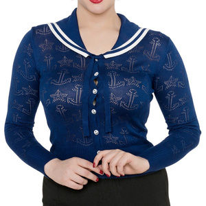 Nautical Rockabilly Pinup Sweater - NWT
